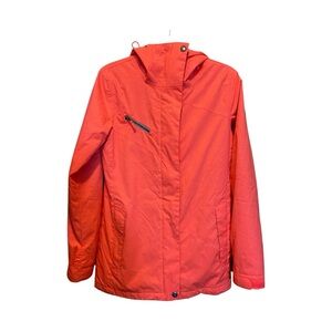 DC Snowboarding Women’s Waterproof Jacket Size Small 10K Orange Hooded Coat